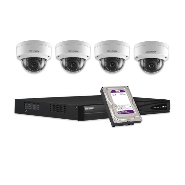 KIT-IP-4-DOME-3MP - HIKVISION - 4 Cam 2MP 2.8mm / 1 NVR / 1 HDD KIT-IP-4-DOME-3MP - HIKVISION - 4 Cam 2MP 2.8mm / 1 NVR / 1 HDD